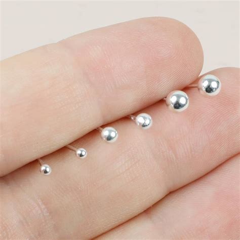 Stud Earrings Metal Silver .